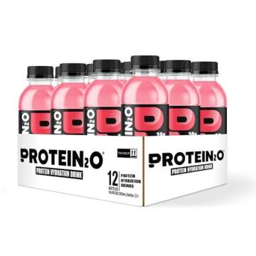 Protein2o 20g Whey Protein Isolate Hydration Drink, 350mg of Electrolytes, Vitamins B5 & B6, Sugar Free, Strawberry Watermelon, 16.9 oz Bottle (12 Count)