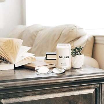 Homesick Premium Scented Candle, Dallas - Scents of Smoke, Grapefruit, Bergamot, 13.75 oz, 60-80 Hou...