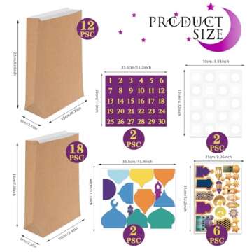 Eid Mubarak Gift Bag Treat Bags - Ramadan Countdown Advent Calendar