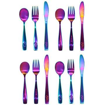 Children's 12 Piece Stainless Steel Silverware Set - Safe Flatware for Kids