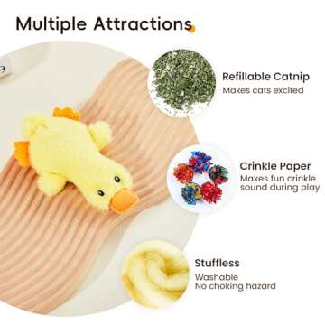 Potaroma Cat Toys - 2 Pcs Stuffless Catnip Plush Set for Cats 6.5"