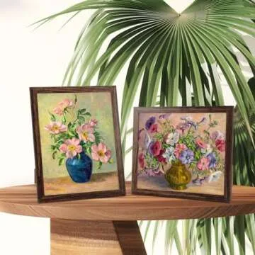 PETAFLOP Wooden 8x10 Picture Frame Set of 18, Rustic Brown Photo Frames Fits 8 by 10 for Wall or Tabletop Display