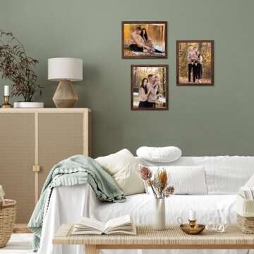 PETAFLOP Wooden 8x10 Picture Frame Set of 18, Rustic Brown Photo Frames Fits 8 by 10 for Wall or Tabletop Display