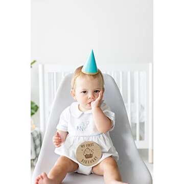 Kate & Milo Baby’s First Year Milestone Prop Cards, Baby’s First Holiday’s, Baby’s First Christmas Double Sided Reversible Photo Props, Stocking Stuffer Gift for New and Expecting Moms, Wooden