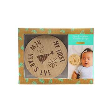 Kate & Milo Baby’s First Year Milestone Prop Cards, Baby’s First Holiday’s, Baby’s First Christmas Double Sided Reversible Photo Props, Stocking Stuffer Gift for New and Expecting Moms, Wooden