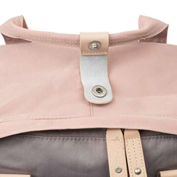 Himawari Backpack/Travel Backpack for Women 14.9" College Vintage Waterproof Bag ， Work Backpack for 14inch Laptop(Grey&Pink-HIM-32#）