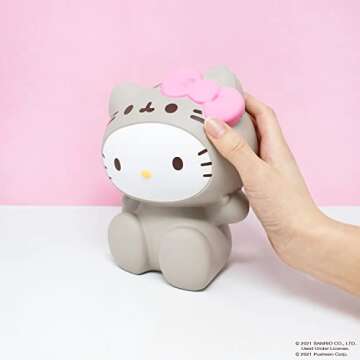 Hamee Hello Kitty ♡ Pusheen Limited Edition Slow Rising Cute Jumbo Squishy Toy (Bread Scented) [Birthday Gifts, Party Favors, Gift Basket Filler, Stress Relief Toys] – Hello Kitty in Pusheen Costume