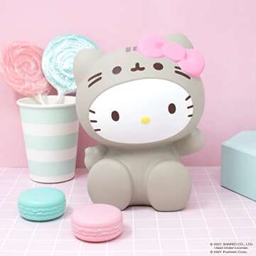 Hamee Hello Kitty ♡ Pusheen Limited Edition Slow Rising Cute Jumbo Squishy Toy (Bread Scented) [Birthday Gifts, Party Favors, Gift Basket Filler, Stress Relief Toys] – Hello Kitty in Pusheen Costume