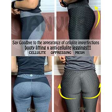 Ruched Butt Lift Anti Cellulite Leggings for Women Textured Scrunch Booty Yoga Pants Workout High Waisted Sport Tights