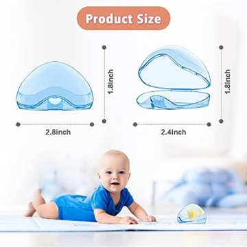 Smlpuame Pacifier Case,2 Pack BPA Free Pacifier Holder Case,Transparent Container Box for Baby Binky（Not Included),Essential Pacifier Accessories,Alway Keep Paci Clean,Easy to Clean(Blue)