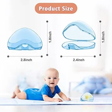 Smlpuame Pacifier Case,2 Pack BPA Free Pacifier Holder Case,Transparent Container Box for Baby Binky（Not Included),Essential Pacifier Accessories,Alway Keep Paci Clean,Easy to Clean(Blue)