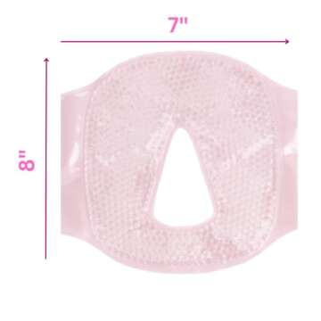 Hot and Cold Therapy Gel Bead Full Facial Mask by FOMI Care | Ice Face Mask for Migraine Headache, S...