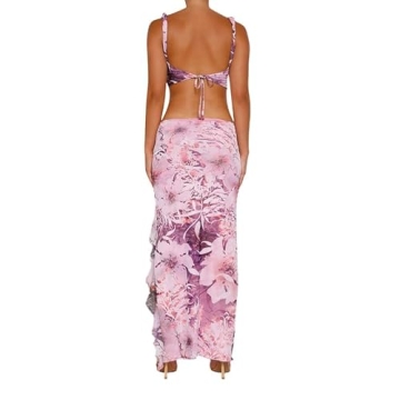 Trendy Women Two Piece Long Skirt Set for Summer Outings