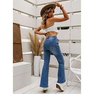 luvamia High Rise Bell Bottom Jeans for Stylish Comfort