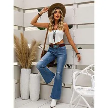 luvamia High Rise Bell Bottom Jeans for Stylish Comfort