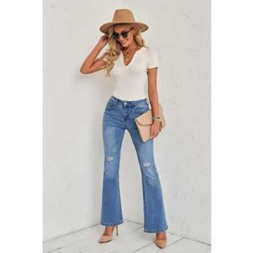 luvamia High Rise Bell Bottom Jeans for Stylish Comfort