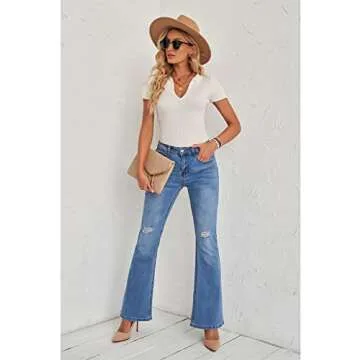 luvamia High Rise Bell Bottom Jeans for Stylish Comfort