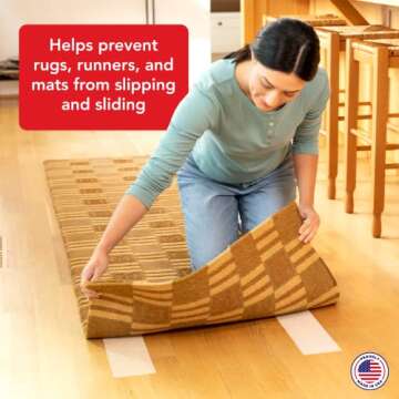Rug Gripper Tape for Area Rugs and Runners (4" x25ft)