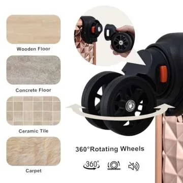 Rose Gold Diamond Makeup Trolley - Elegant Beauty Storage