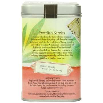 The Coffee Bean & Tea Leaf Swedish Berries, Hibiscus Raisins and Berries, Naturally Caffeine-Free, 5.7-Ounce Loose Tea