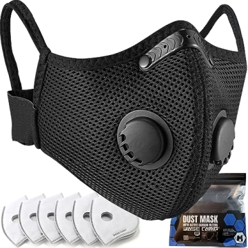 BASE CAMP M Plus Dust Mask: Breathable Face Mask with 6 Carbon Filters