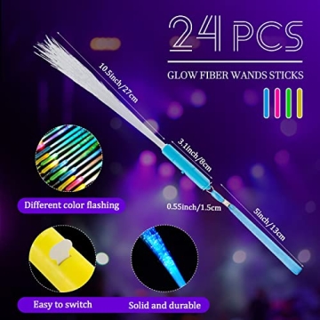 Exciting 24 Fiber Optic Wands for Parties and Events