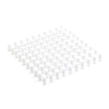 Poppin Push Pins, Set of 100 Thumb Tacks, Cute Push Pins for Bulletin Board and Wall, Unique Hourglass Shape and Rubber Material (White)