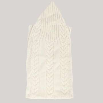 Symphony Wire Newborn Baby Wrap Swaddle Blanket, Kids Wool Knit Swaddle Kids Sleeping Bag Stroller Wrap Sleep Sacks (White)