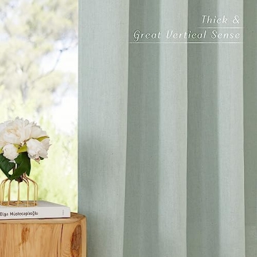 Sage Green Semi-Sheer Linen Curtains for Elegant Homes