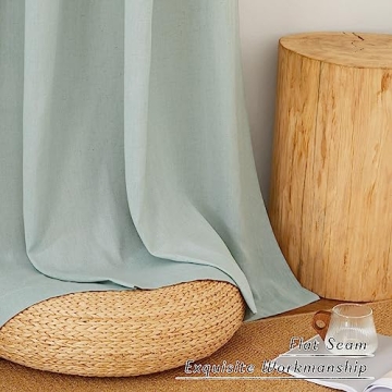 Sage Green Semi-Sheer Linen Curtains for Elegant Homes