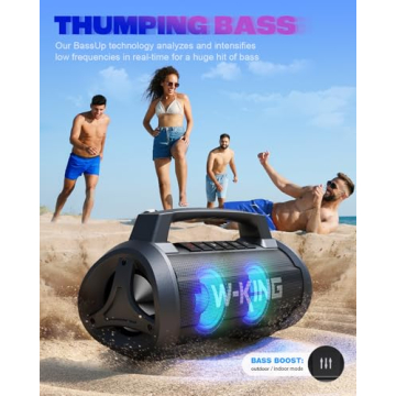 W-KING 120W Waterproof Bluetooth Speaker - Loud, Portable Sound