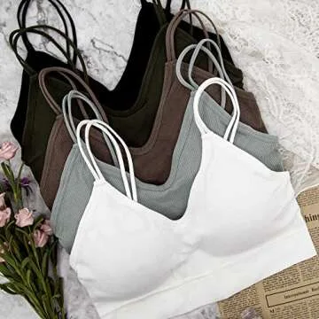 BQTQ Comfortable 5 Pcs V Neck Tube Top Bras for Women