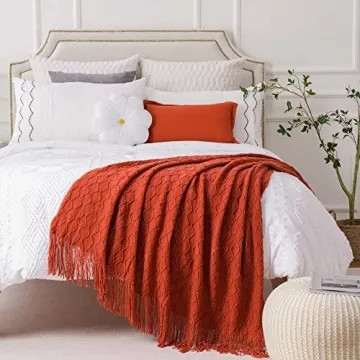 BATTILO HOME Rust Red Throw Blanket for Comfort and Style