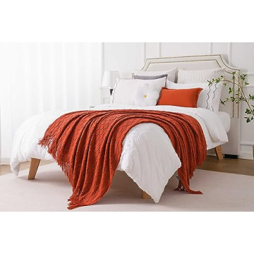 BATTILO HOME Rust Red Throw Blanket for Comfort and Style