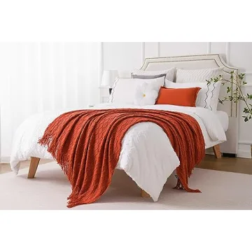BATTILO HOME Rust Red Throw Blanket for Comfort and Style