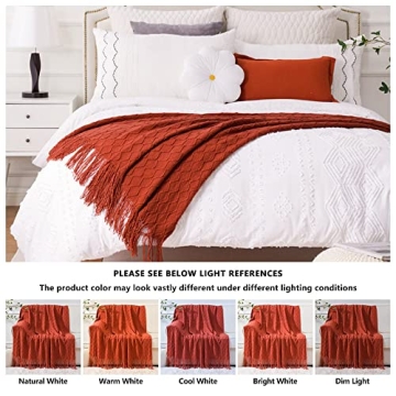 BATTILO HOME Rust Red Throw Blanket for Comfort and Style