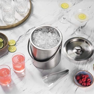 Stylish FineDine Insulated Ice Bucket with Tongs