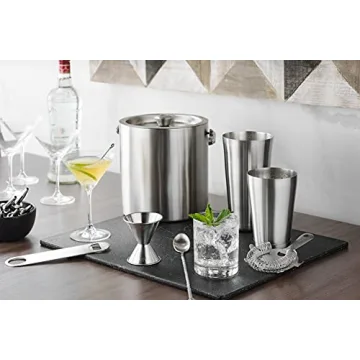 Stylish FineDine Insulated Ice Bucket with Tongs