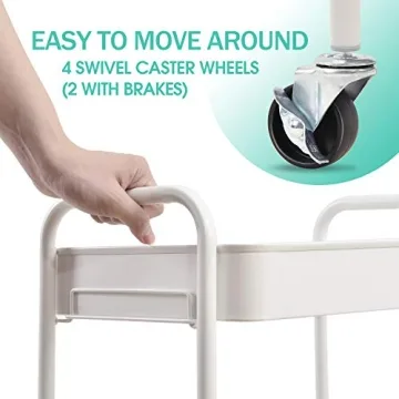 TOOLF 3-Tier Rolling Cart for Easy Organization and Storage