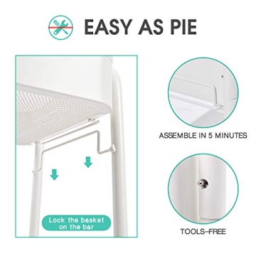 TOOLF 3-Tier Rolling Cart for Easy Organization and Storage