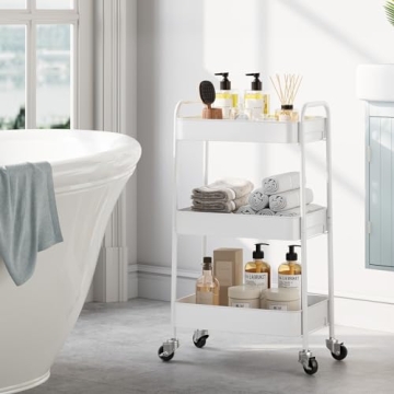 TOOLF 3-Tier Rolling Cart for Easy Organization and Storage