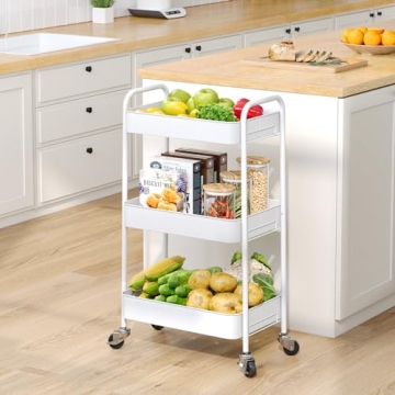 TOOLF 3-Tier Rolling Cart for Easy Organization and Storage