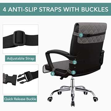 Reversible Water Resistant Chair Cover with Anti-Slip Buckle