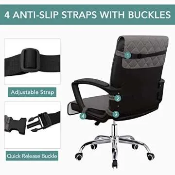 Reversible Water Resistant Chair Cover with Anti-Slip Buckle