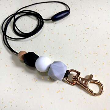 Beaded lanyard,id badge lanyard,teacher lanyard,silicon lanyard (A)