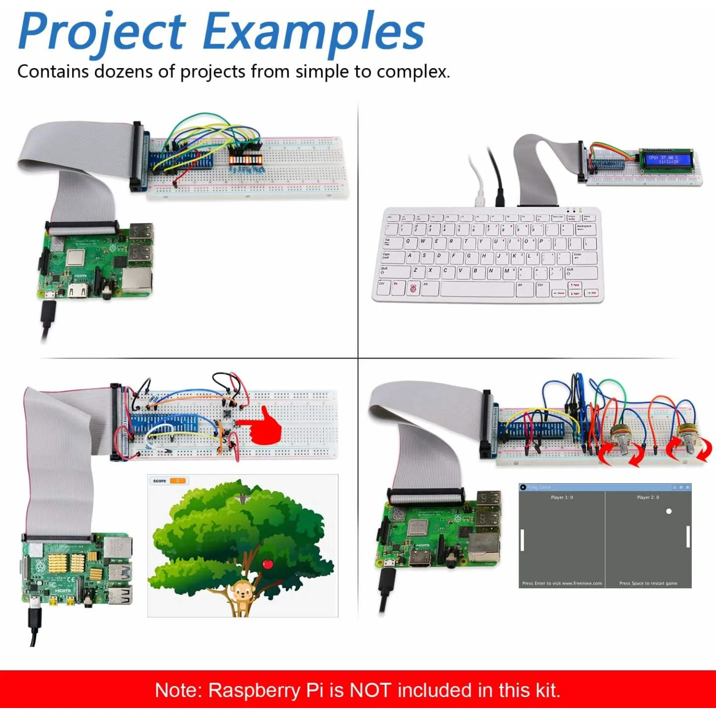 FREENOVE Raspberry Pi 4 B Starter Kit with 104 Projects