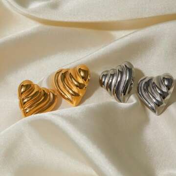 Stylish Vintage 18k Gold Hypoallergenic Earrings for Women