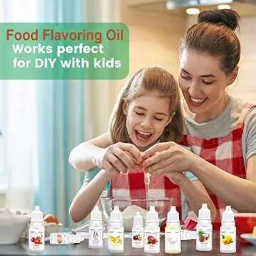 Food Flavoring Oil,16 x 0.35 Fl Oz Lip Gloss Flavoring Oil ,Pure Natural Concentrated Candy Extract for Lip Balm, Baking,Cooking,Drinks, Cake, Water & Oil Soluble
