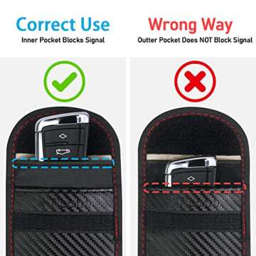 TICONN 2PK Faraday Bag for Key Fob, 3.5''X5.0'' Faraday Cage Protector, Car RFID Signal Blocking, An...