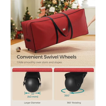 SONGMICS Christmas Tree Storage Bag with Wheels for 7.5 ft Trees
